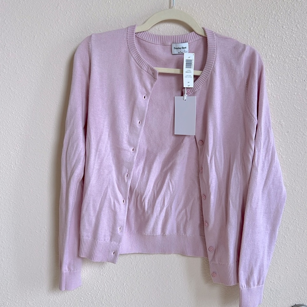 Aritzia Sunday Best Biscotti Cardigan Cupid Pink size small